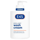 E45 Emollient Wash Cream gentle cleansing for very dry skin Pump 250ml