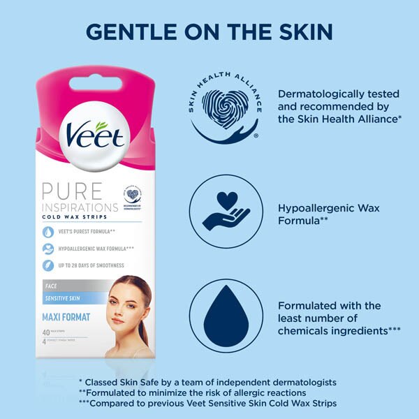 Veet Pure Inspiration Wax Strips Face Sensitive x40 GOODS Superdrug