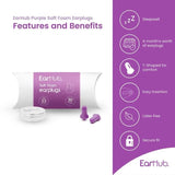 EarHub Sleepwell Purple Soft Foam Earplugs 30 per pack
