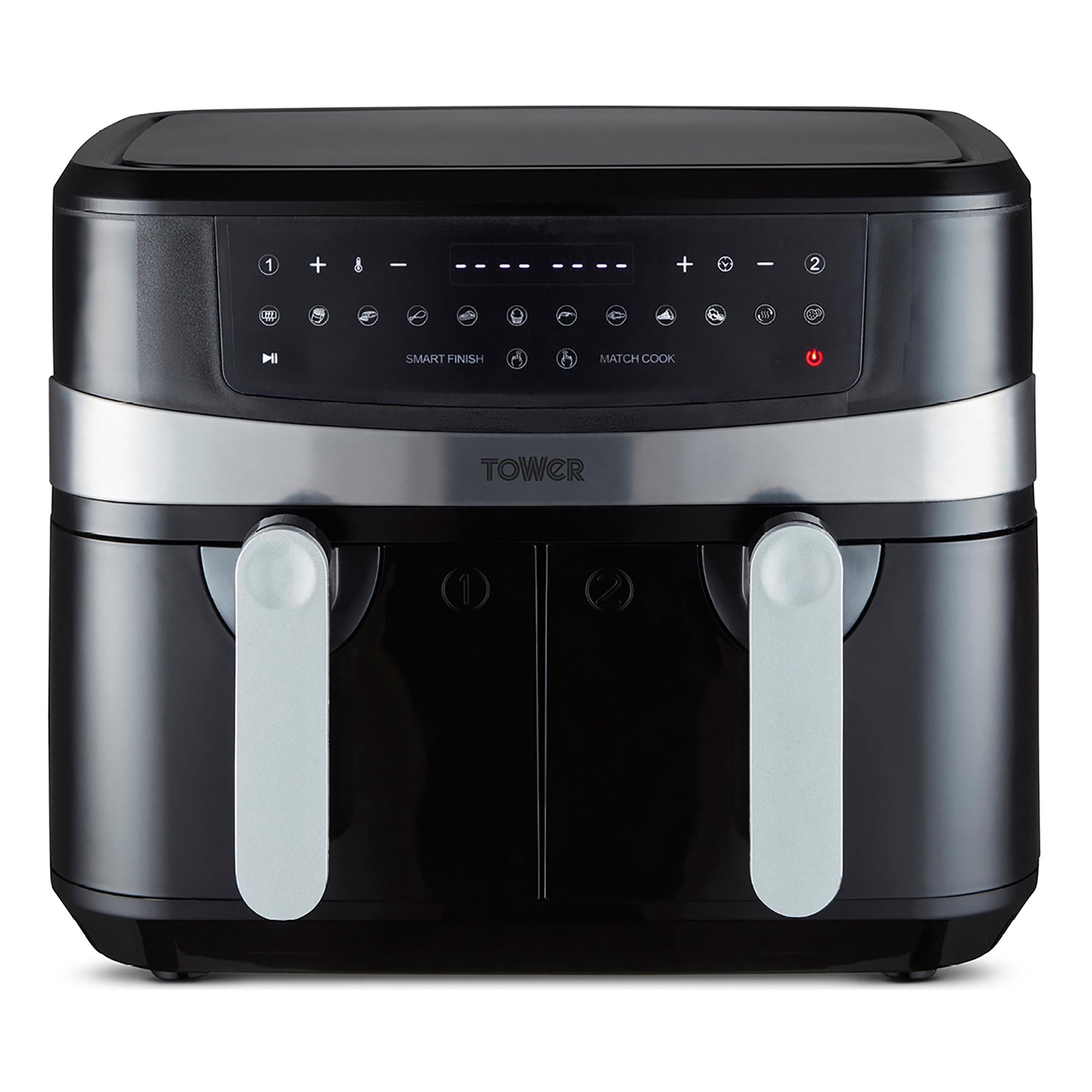 Tower T17088 Dual Basket Vortx Air Fryer Black 9L GOODS Sainsburys