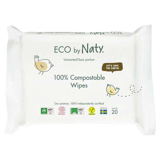 Eco by Naty Unscented Wipes Travel Pack 20 per pack
