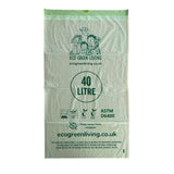 Eco Green Living Certified Compostable 40L Heavy Duty Drawstring Bin Bags 25 per pack