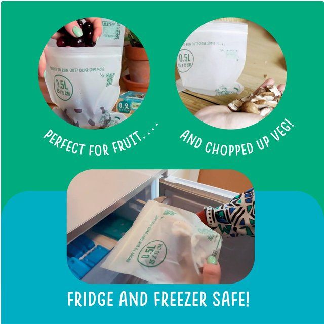 Eco Green Living Certified Compostable Small 0.5L Resealable Ziplock Bags 25 per pack