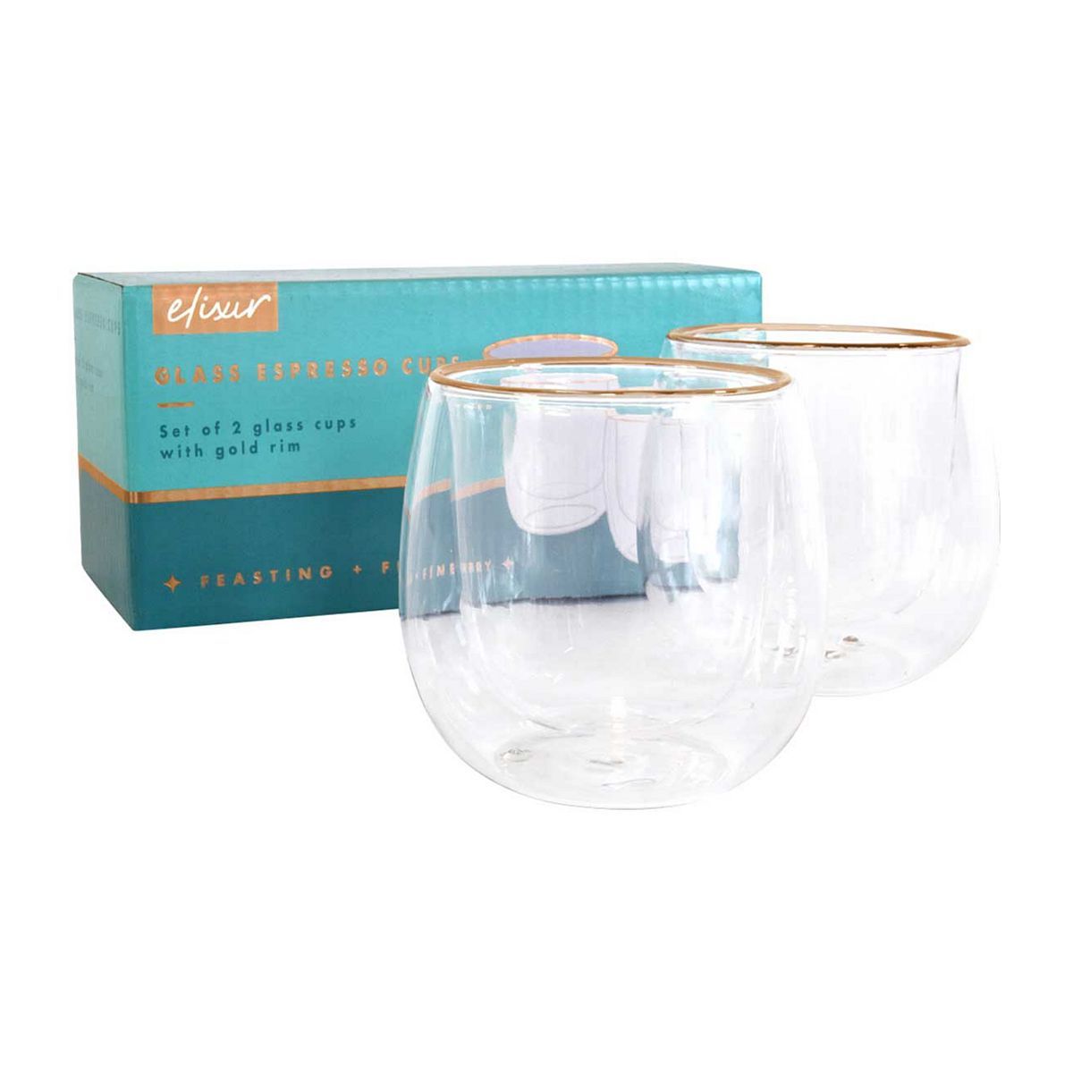 Elixir Set of 2 Glass Espresso Cups