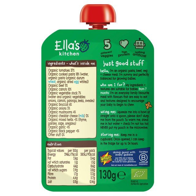 Ella's Kitchen Spag Bol Baby Food Pouch 7+ Months 130g