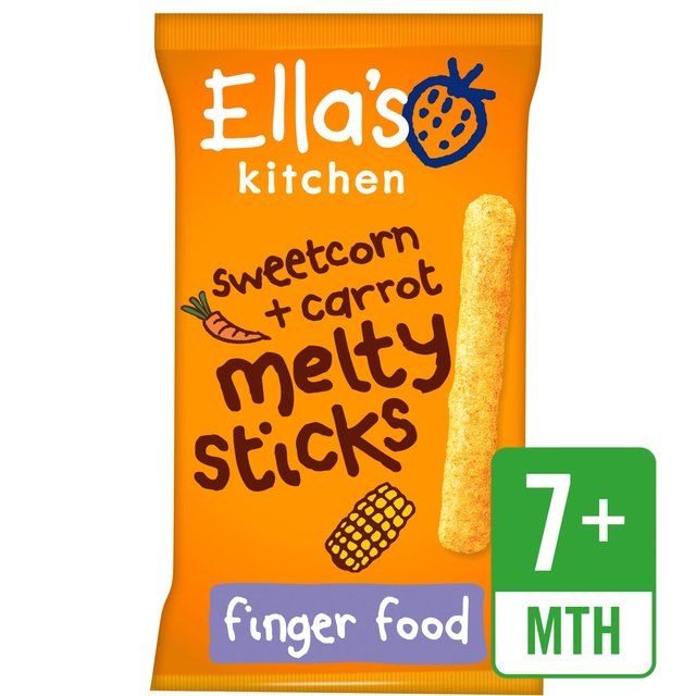 Ella's Kitchen Sweetcorn & Carrot Melty Sticks Baby Snack 7+ Months 16g