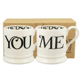 Emma Bridgewater Black Toast You & Me 1/2 Pint Mugs Boxed 2 per pack