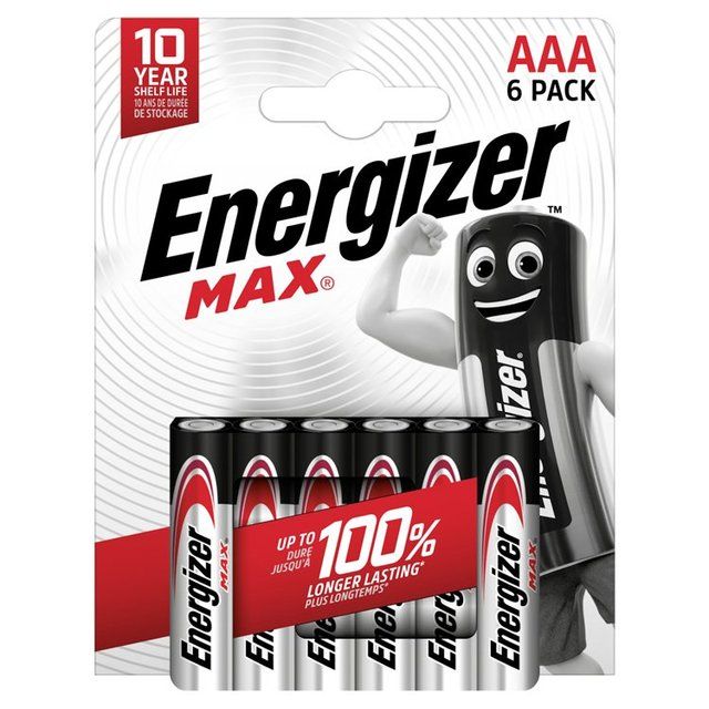 Energizer Max AAA Batteries Alkaline 6 per pack