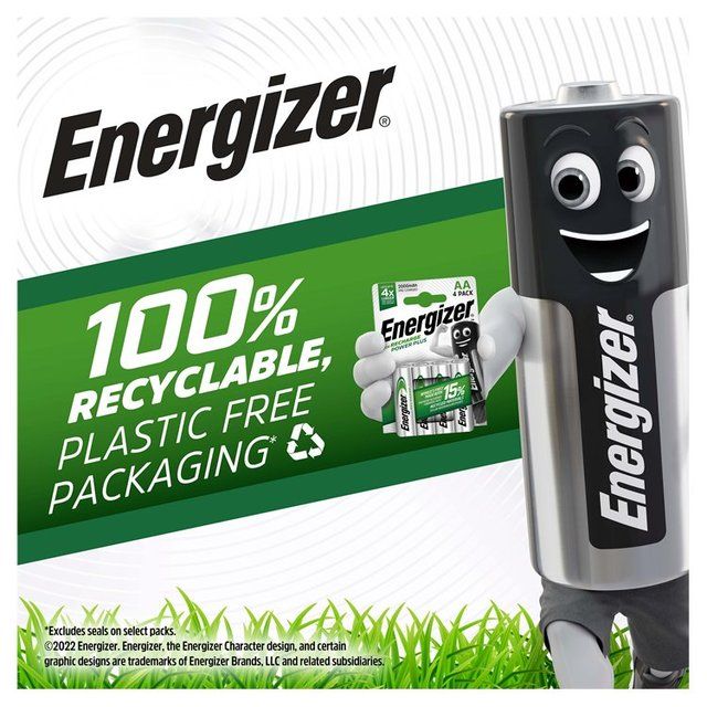 Energizer Power Plus AA Rechargeable Batteries 4 per pack