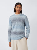 John Lewis ANYDAY Ombre Cotton Blend Knit Crew Neck Jumper, Light Brown