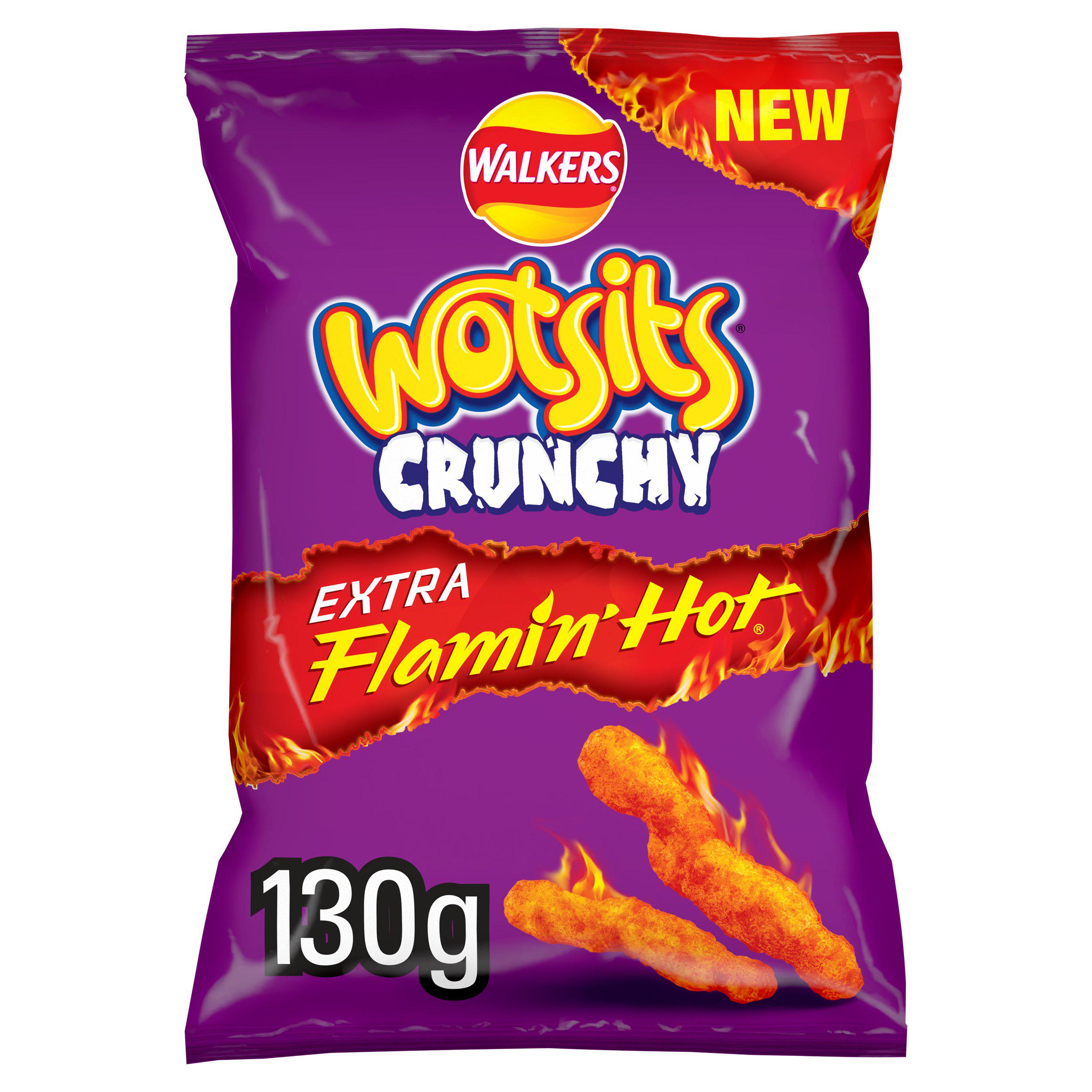 Wotsits Crunchy Extra Flamin Hot Sharing Bag Crisps 130g GOODS Sainsburys