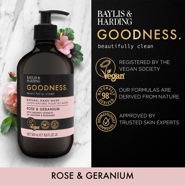 Baylis & Harding Goodness Rose & Geranium Hand Wash 500ml - McGrocer