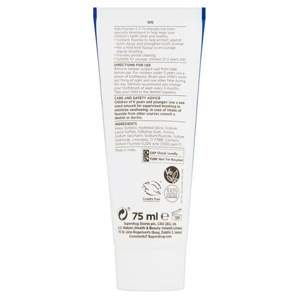 Superdrug Kids Procare 0-2 Toothpaste 75ml GOODS Superdrug