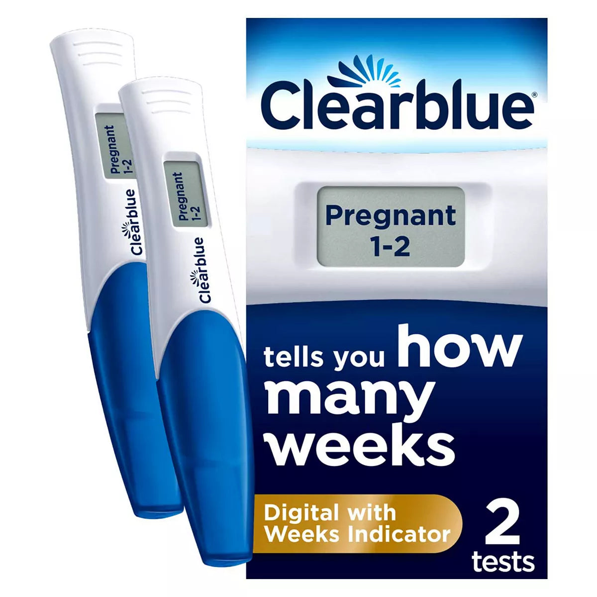 Clearblue Digital Pregnancy Test with Weeks Indicator - 2 tests - McGrocer