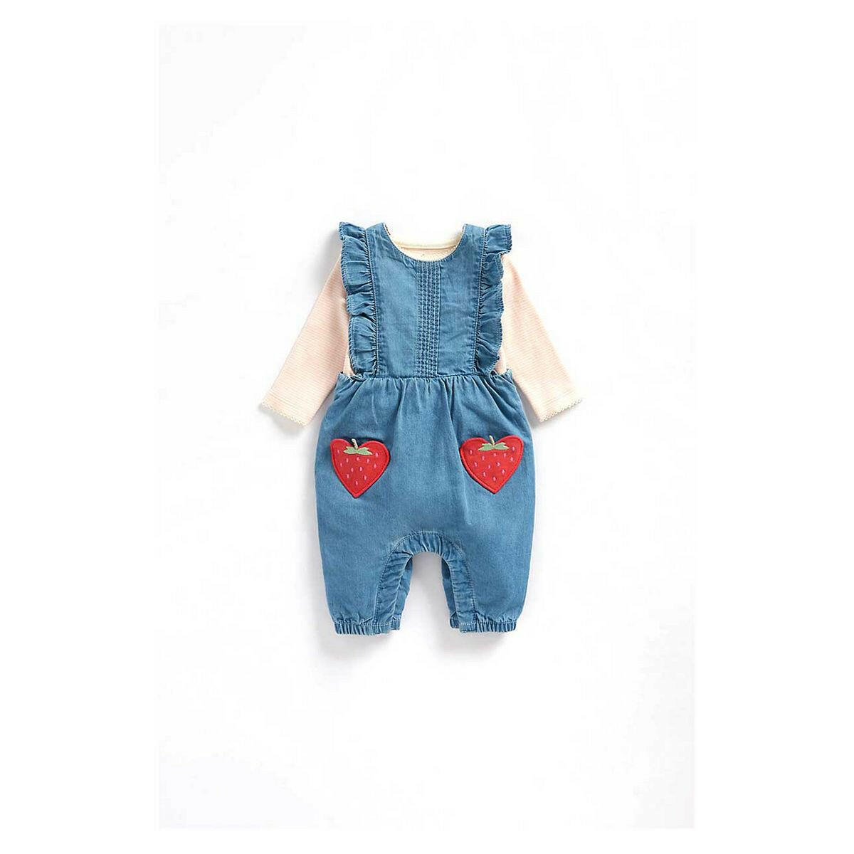 Strawberry Denim Dungarees And Bodysuit Set GOODS Boots