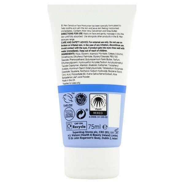 Superdrug B. Men Sensitive Face Moisturiser 75ml GOODS Superdrug
