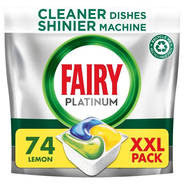 Fairy Platinum All in One Lemon Dishwasher Tablets 74 per pack