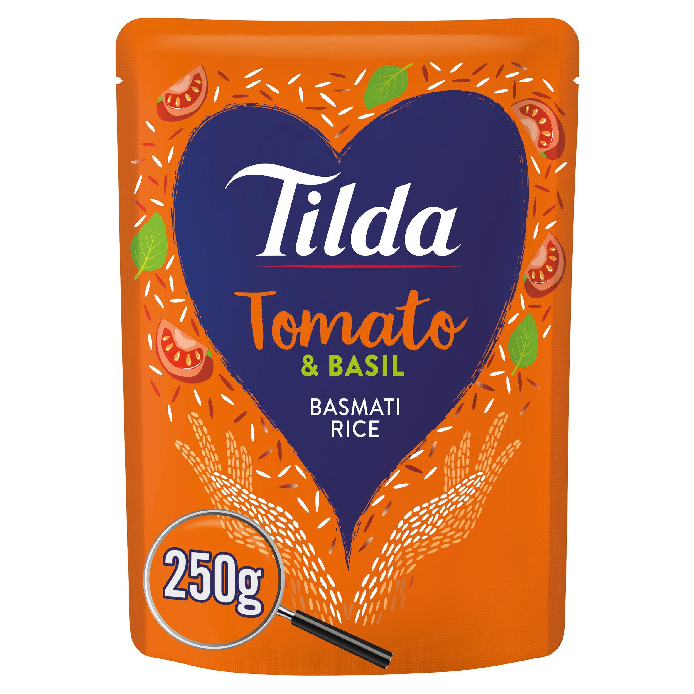 Tilda Microwave Rice Tomato & Basil Basmati 250g GOODS Sainsburys