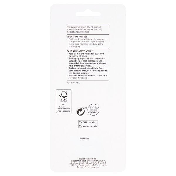 Superdrug seven day pill box reminder GOODS Superdrug