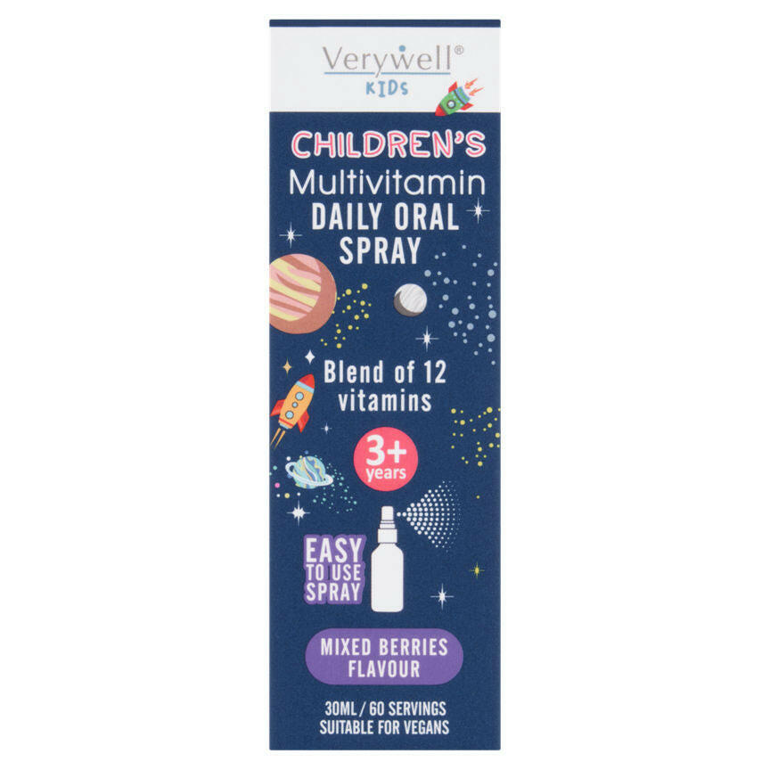 Verywell Kids Children's Multivitamin Daily Oral Spray Mixed Berries Flavour 3+ Years 30ml GOODS ASDA