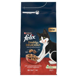 Felix Doubly Delicious Beef Chicken & Vegetables Dry Cat Food 2kg