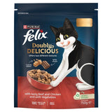 Felix Doubly Delicious Beef Chicken & Vegetables Dry Cat Food 750g