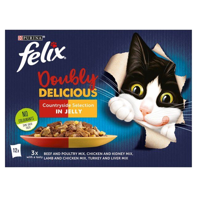 Felix Doubly Delicious Meat Selection in Jelly Wet Cat Food 12 x 100g