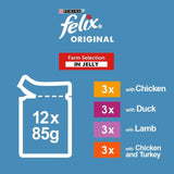 Felix Original Farm Selection in Jelly Wet Cat Food 12 x 85g