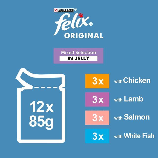 Felix Original Mixed Selection in Jelly Wet Cat Food 12 x 85g