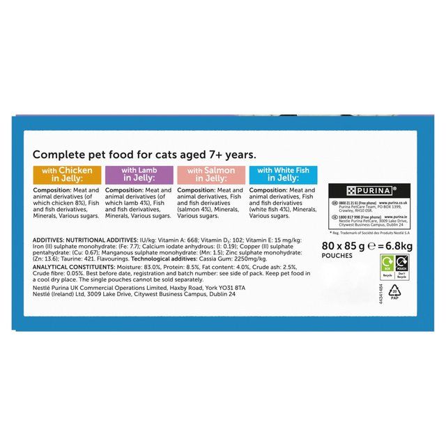 Felix Orignal Cat Food Senior Mixed Selection in Jelly Wet Cat Food 80 x 85g