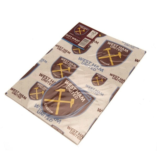 West Ham United FC Crest Gift Wrap Sheets GOODS Superdrug