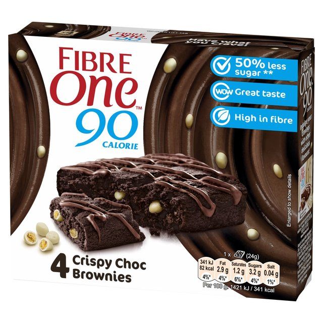 Fibre One 90 Calorie Crispy Choc Brownies 4 x 24g