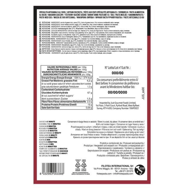 Filotea Fettuccine Artisan Egg Pasta 250g