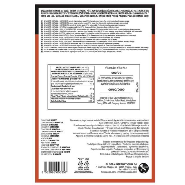 Filotea Spaghetti alla Chitarra Artisan Egg Pasta 250g