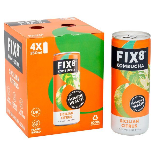 Fix8 Sicilian Citrus Kombucha Multipack 4 x 250ml