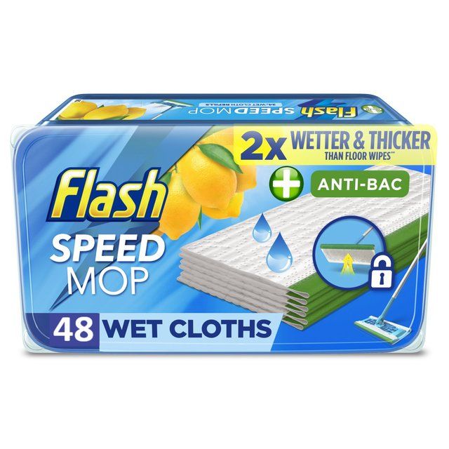 Flash Speed Mop Wet Cloth Multi-Surface Refills Crisp Lemons 48 per pack
