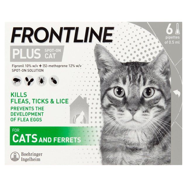 FRONTLINE Plus Flea & Tick Treatment Cat 6 per pack