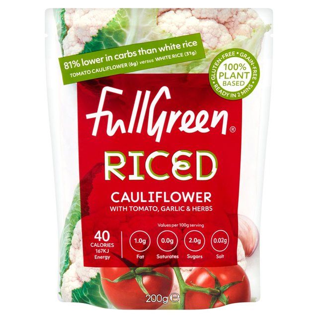 Fullgreen Riced Cauliflower with Tomato Garlic & Herb 200g