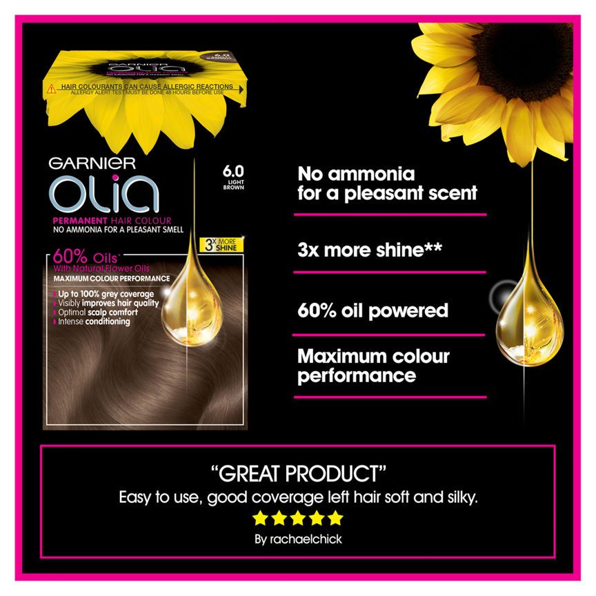 Garnier Olia 6.0 Light Brown Permanent Hair Dye