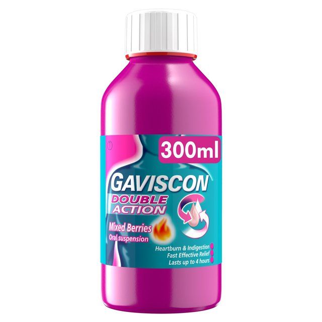 Gaviscon Double Action Liquid Heartburn Indigestion Mixed Berry 300ml