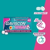 Gaviscon Double Action Tabs Heartburn Indigestion Mixed Berry 48 per pack