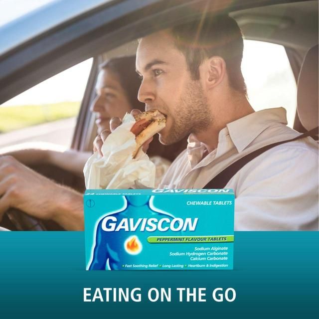 Gaviscon Tablets Heartburn & Indigestion Peppermint 48 per pack