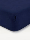 George Home Navy Plain Fitted Sheet - Single