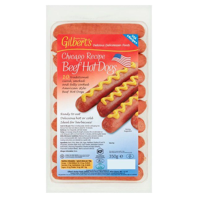 Gilbert's Beef Hot Dogs 350g