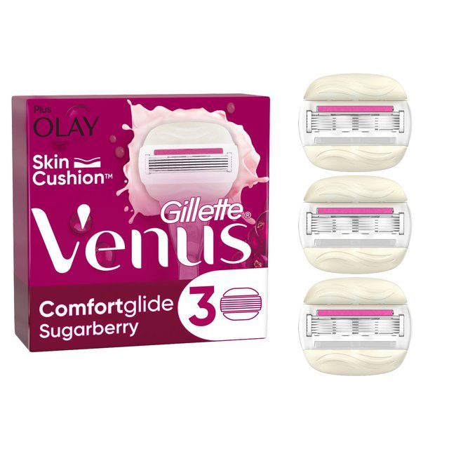 Gillette Venus Comfortglide Razor Blades with Olay Sugarberry 3 per pack