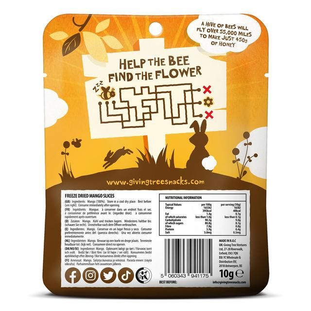 Giving Tree Freeze Dried Mango Crispies for Kids 10g