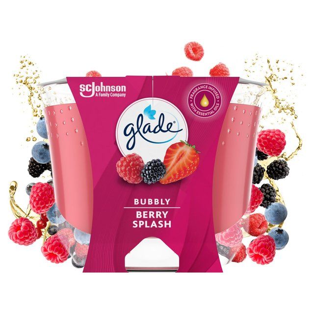 Glade Large Scented Candle Bubbly Berry Splash 224g