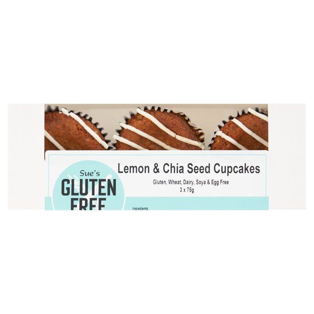Gluten Free Kitchen Vegan Lemon & Chia Cupcakes 3 x 75g