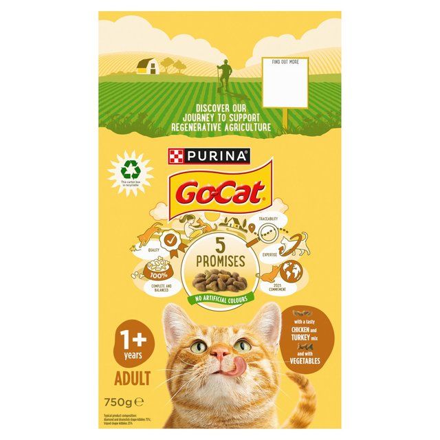 Go-Cat Chicken and Turkey Dry Cat Food 750g