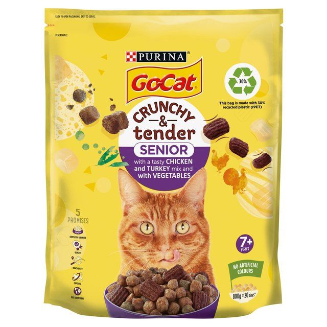 Go-Cat Crunchy & Tender Senior Chicken Dry Cat Food 800g